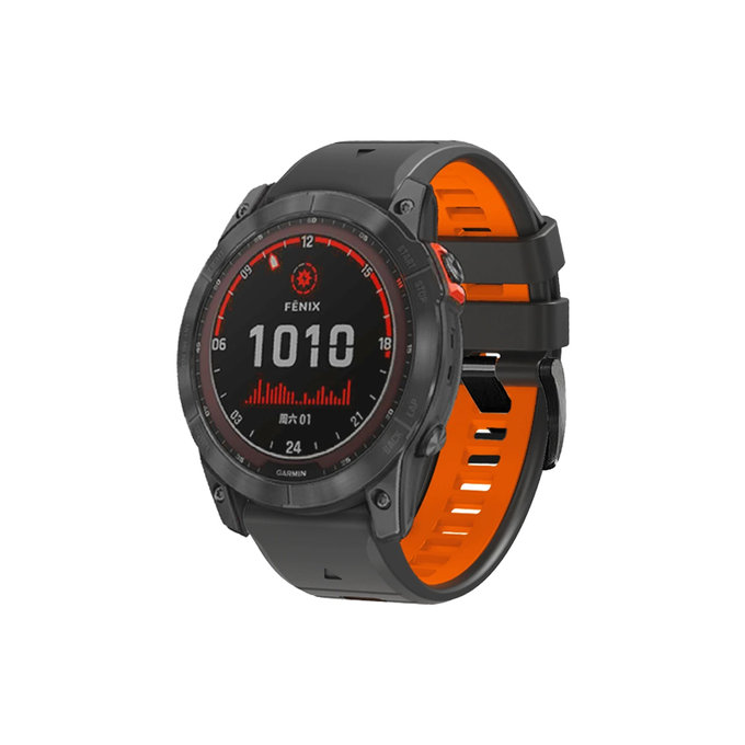 Двуцветна силиконова каишка за Garmin (QuickFit 26mm), Сив, Grey, FixPremium