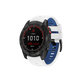 Двуцветна силиконова каишка за Garmin (QuickFit 22mm), Бял, White, FixPremium