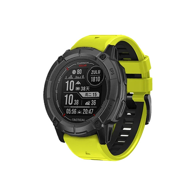 Двуцветна силиконова каишка за Garmin (QuickFit 22mm), Зелено, Green, FixPremium