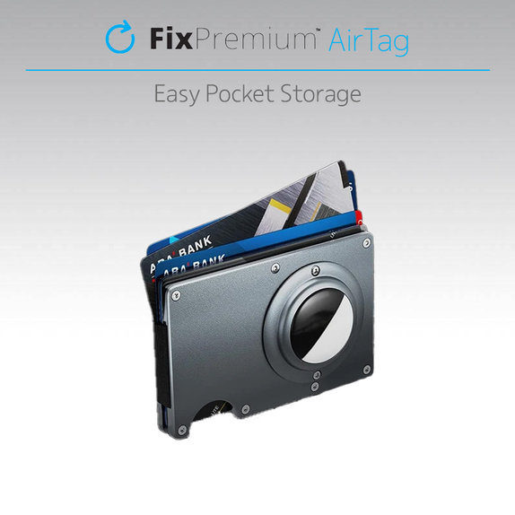 Карбонов портфейл за AirTag с щипка, Червено, Red, FixPremium