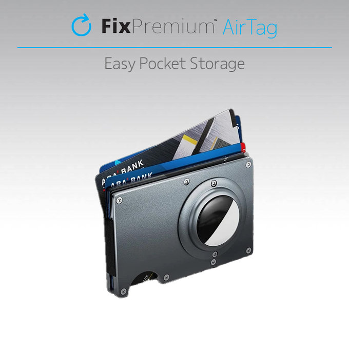 Карбонов портфейл за AirTag с щипка, Червено, Red, FixPremium