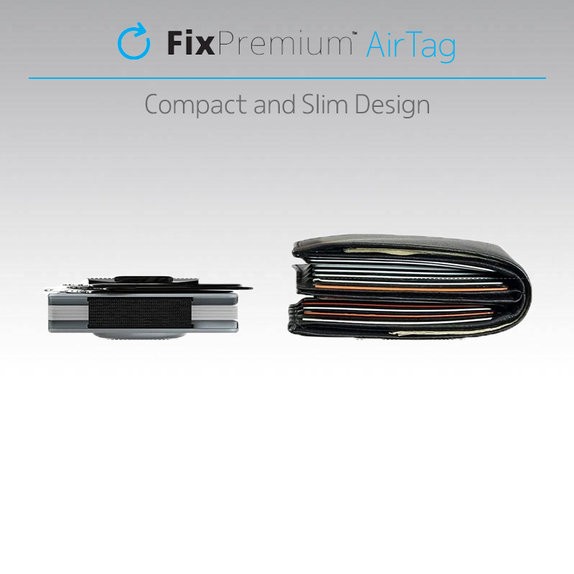 Карбонов портфейл за AirTag с щипка, Червено, Red, FixPremium