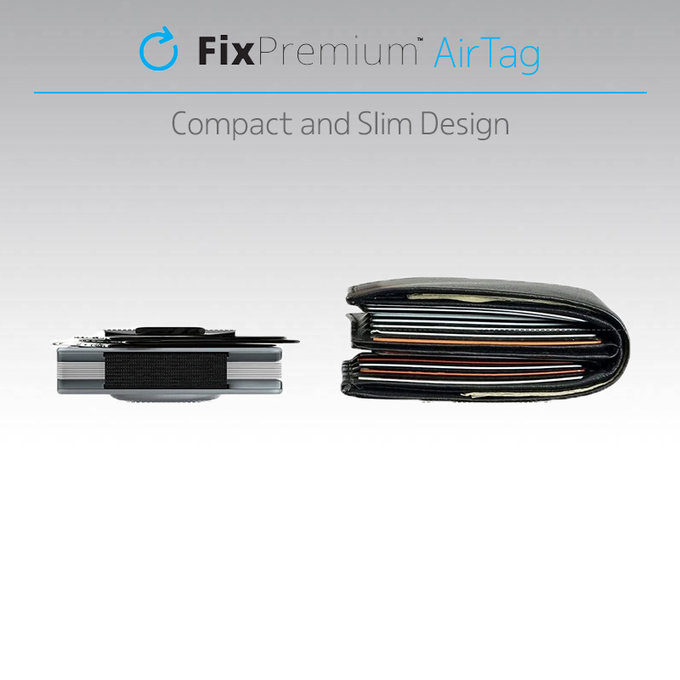 Карбонов портфейл за AirTag с щипка, Червено, Red, FixPremium