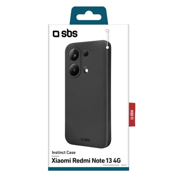 Калъф Instinct за Xiaomi Червено, Redmi 13 4G, Черно, Black