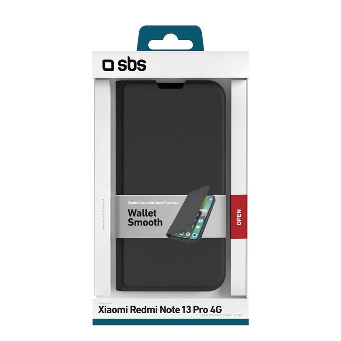 Калъф Book Wallet Lite за Xiaomi Червено, Redmi Note 13 Pro 4G, Черно, Black