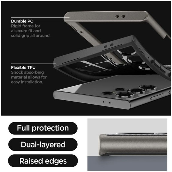 Калъф Neo Hybrid за Samsung S24 Ultra, оръжейно сив, Gunmetal