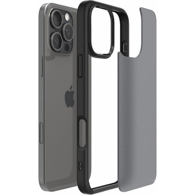 Калъф Ultra Hybrid за iPhone 16 Pro, матирано черен, Frost Black