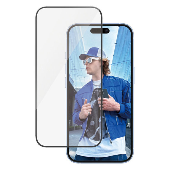 UWF закалено стъкло с апликатор за iPhone 16/15, Черно, PanzerGlass