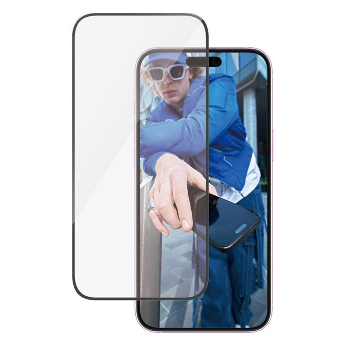Закалено стъкло UWF с апликатор за iPhone 16 Plus/15 Plus, Черно, PanzerGlass
