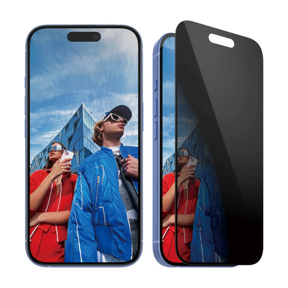 UWF Privacy закалено стъкло с апликатор за iPhone 16/15, Черно, PanzerGlass