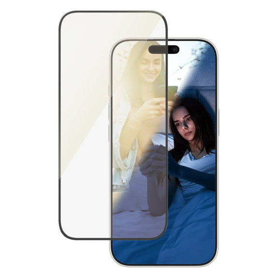 Закалено стъкло UWF Eyecare с апликатор за iPhone 16 Pro, Черно, PanzerGlass
