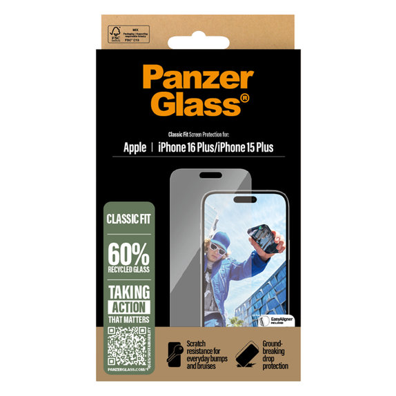 Закалено стъкло за iPhone 16 Plus, Прозрачен, Transparent, PanzerGlass