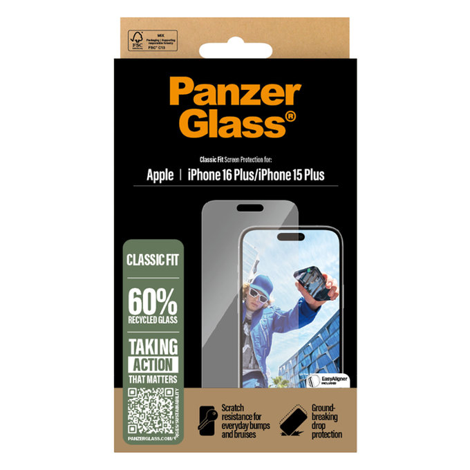 Закалено стъкло за iPhone 16 Plus, Прозрачен, Transparent, PanzerGlass