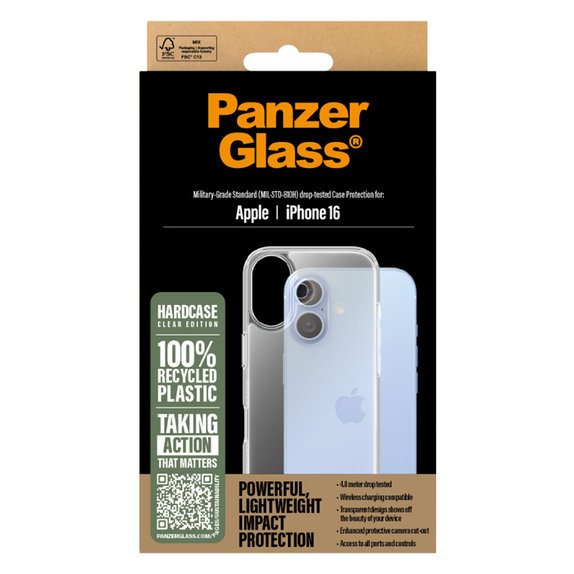 Калъф HardCase за iPhone 16, Прозрачен, Transparent
