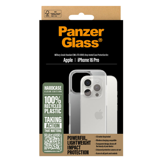 Калъф HardCase за iPhone 16 Pro, Прозрачен, Transparent