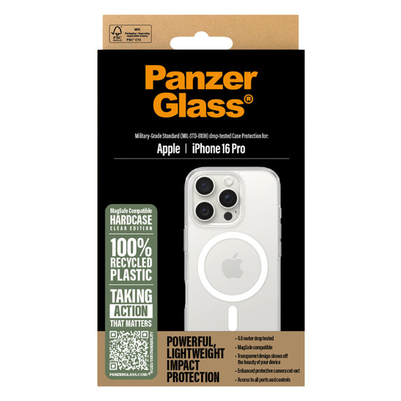 Калъф HardCase с MagSafe за iPhone 16 Pro, Прозрачен, Transparent