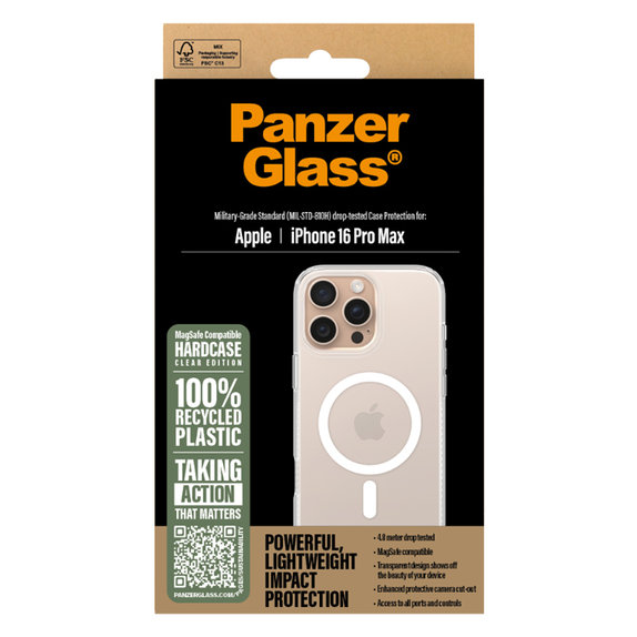 Калъф HardCase с MagSafe за iPhone 16 Pro Max, Прозрачен, Transparent