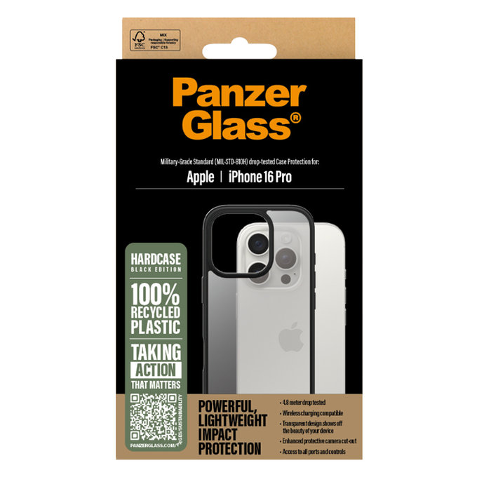 Калъф HardCase за iPhone 16 Pro, Черно, Black