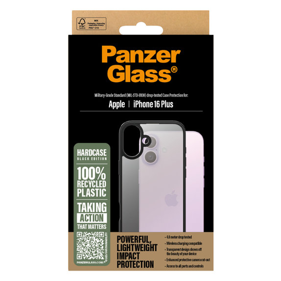 Калъф HardCase за iPhone 16 Plus, Черно, Black