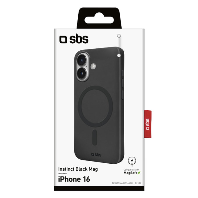 Калъф Instinct Mag с MagSafe за iPhone 16, Черно, Black