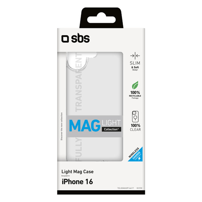 Калъф Light Mag с MagSafe за iPhone 16, Прозрачен, Transparent