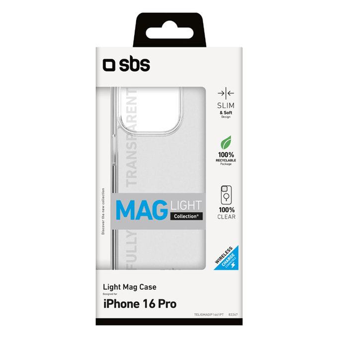 Калъф Light Mag с MagSafe за iPhone 16 Pro, Прозрачен, Transparent