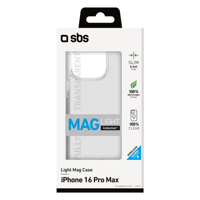 Калъф Light Mag с MagSafe за iPhone 16 Pro Max, Прозрачен, Transparent