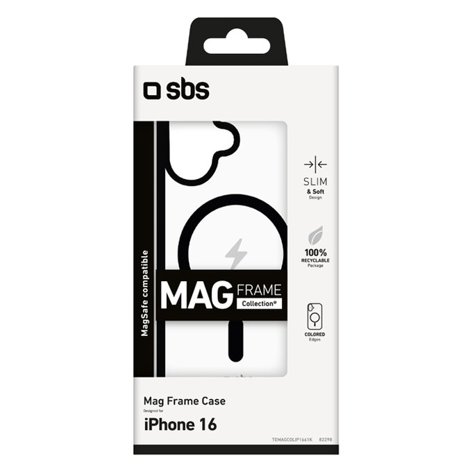 Калъф Mag Frame с MagSafe за iPhone 16, Черно, Black