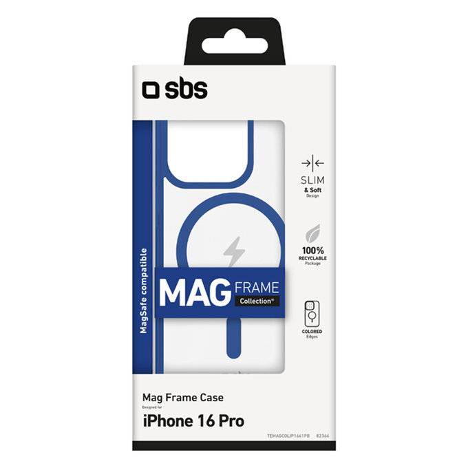 Калъф Mag Frame с MagSafe за iPhone 16 Pro, Синьо, Blue