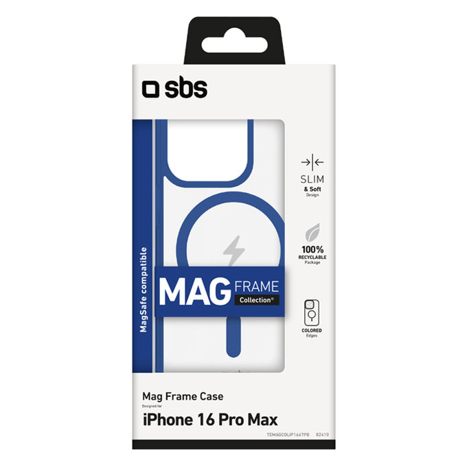 Калъф Mag Frame с MagSafe за iPhone 16 Pro Max, Синьо, Blue