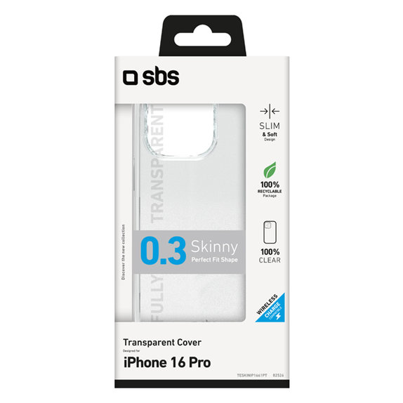 Калъф Skinny за iPhone 16 Pro, Прозрачен, Transparent, SBS