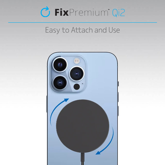 MagSafe зарядно с Qi2, Черно, Black, FixPremium