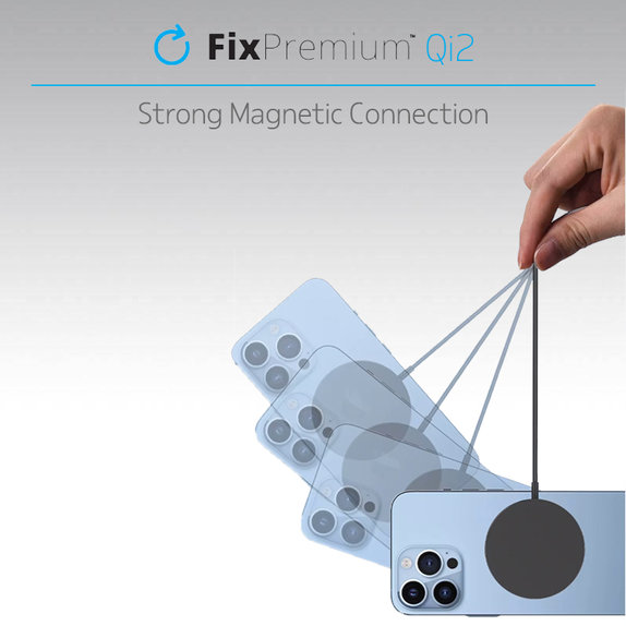 MagSafe зарядно с Qi2, Черно, Black, FixPremium