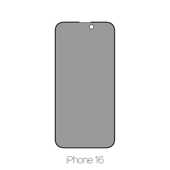 Privacy Anti-Spy закалено стъкло за iPhone 16, FixPremium
