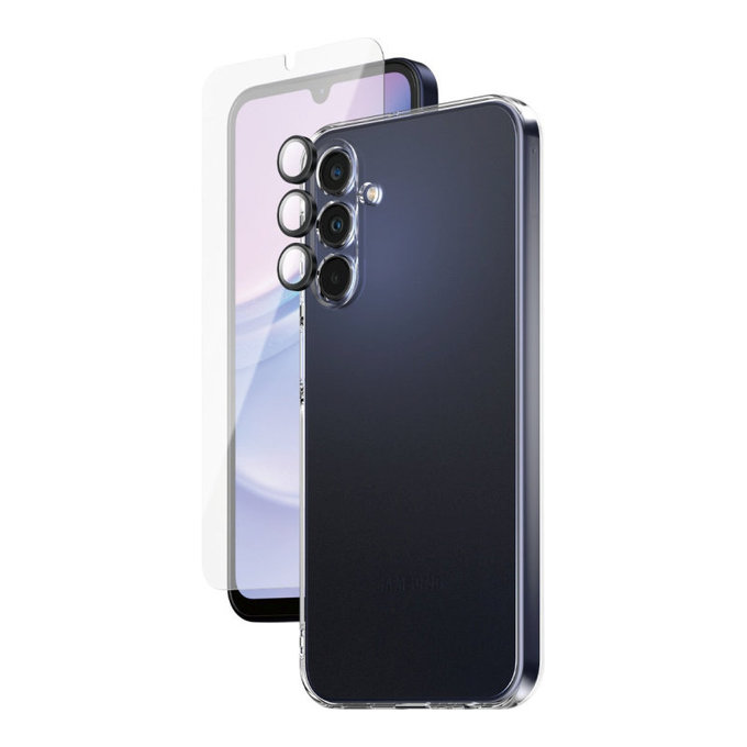 Bundle протектор за обектив на камера + UWF закалено стъкло + TPU калъф за Samsung A15 5G, SAFE