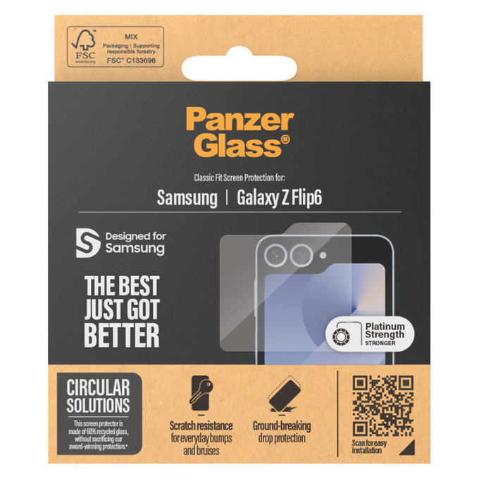 Закалено стъкло Classic Fit за Samsung Galaxy Z Flip6, Прозрачно, PanzerGlass