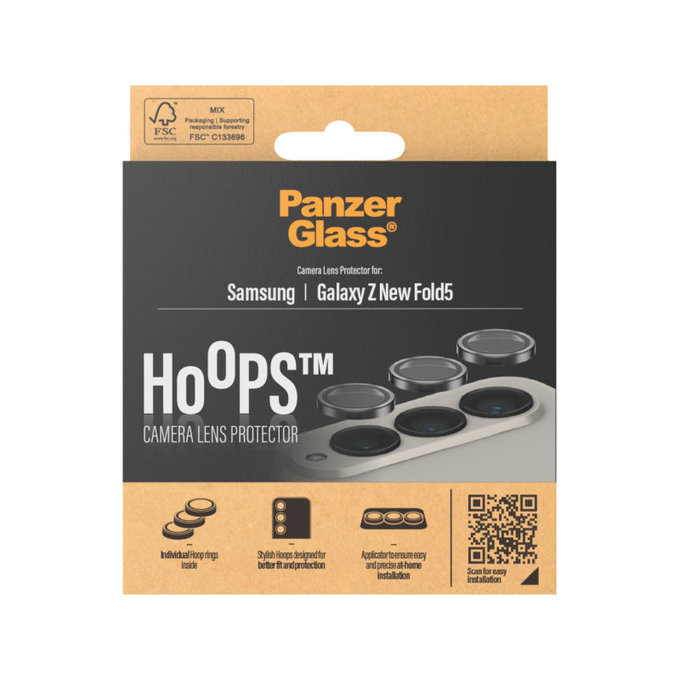 Протектор за обектив на камера Hoops за Samsung Z Fold6, Черно, PanzerGlass