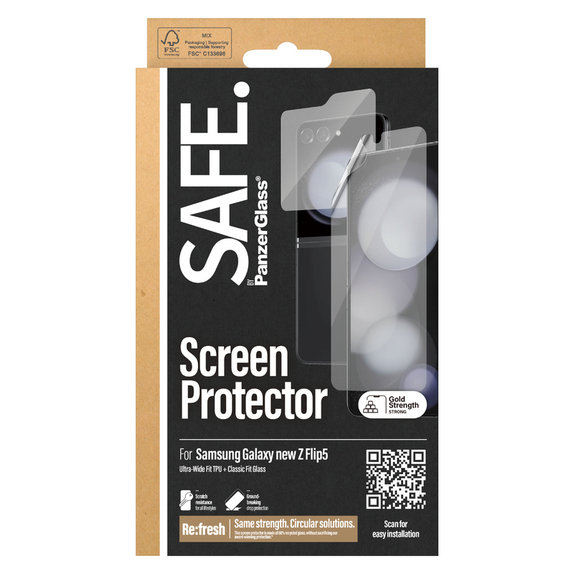 Защитно фолио UWF и закалено стъкло за Samsung Galaxy Z Flip6, Прозрачно, SAFE by PanzerGlass