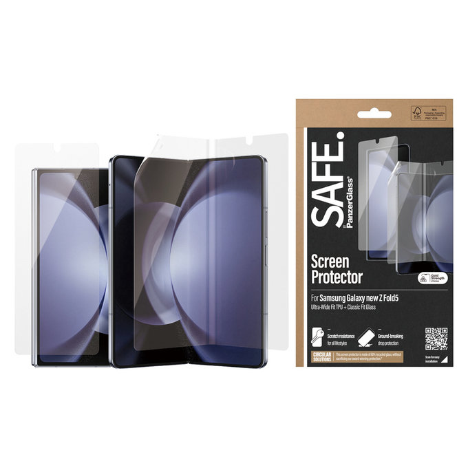Защитно фолио UWF и закалено стъкло за Samsung Galaxy Z Fold6, Прозрачно, SAFE by PanzerGlass