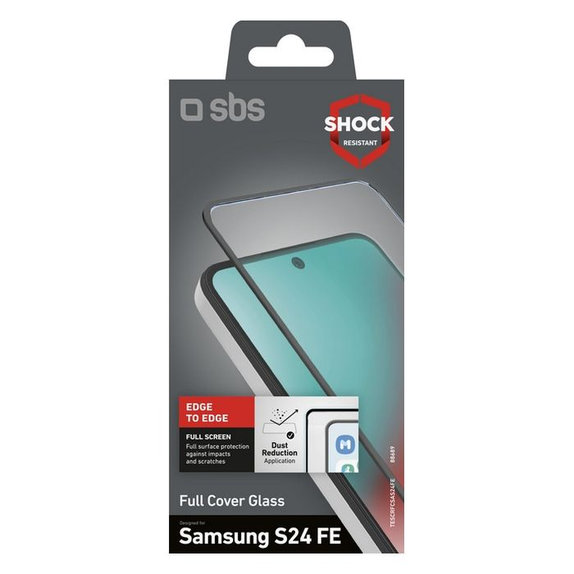 Закалено стъкло Full Cover за Samsung Galaxy A36, A56 & S24 FE, Черен, SBS