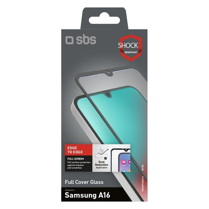 Закалено стъкло Full Cover за Samsung Galaxy A17, A16 & A26, Черен, SBS