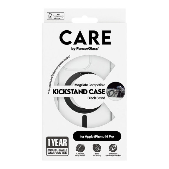 Калъф Kickstand с MagSafe за iPhone 16 Pro, Черно, CARE