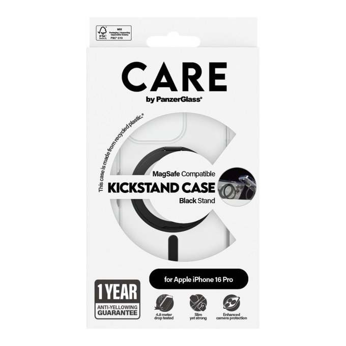 Калъф Kickstand с MagSafe за iPhone 16 Pro, Черно, CARE