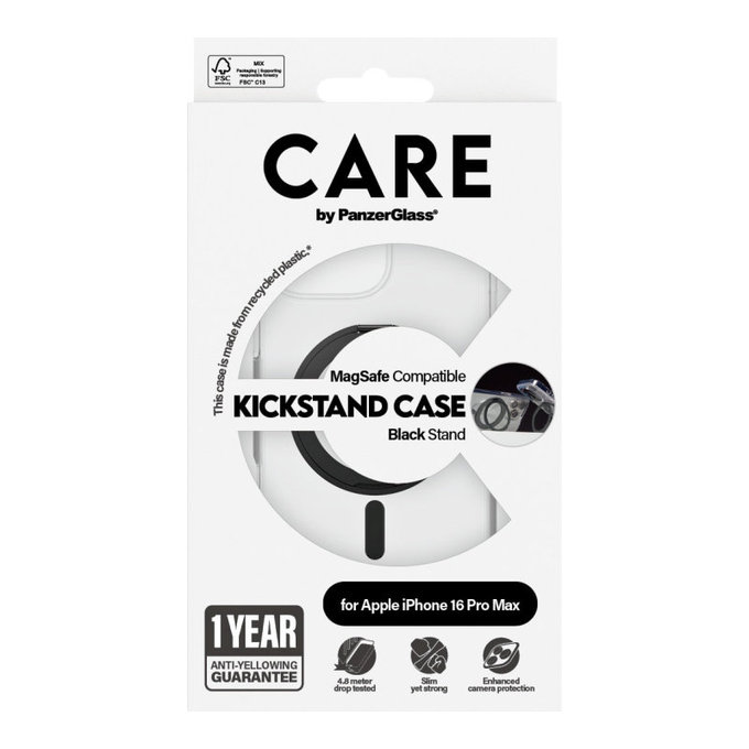 Калъф Kickstand с MagSafe за iPhone 16 Pro Max, Черно, CARE
