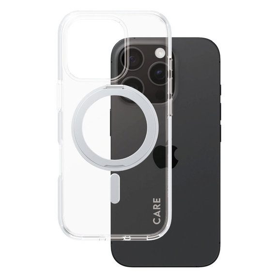 Калъф Kickstand с MagSafe за iPhone 16 Pro, Сребристо, CARE