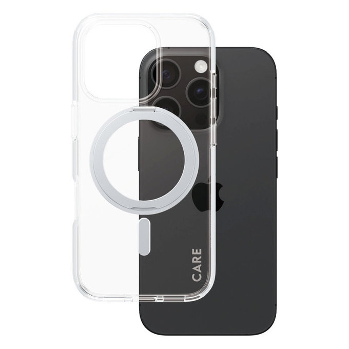 Калъф Kickstand с MagSafe за iPhone 16 Pro, Сребристо, CARE