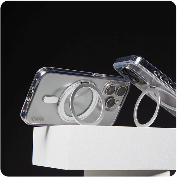 Калъф Kickstand с MagSafe за iPhone 16 Plus, Сребристо, CARE