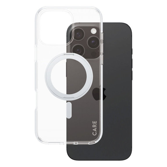 Калъф Kickstand с MagSafe за iPhone 16 Pro Max, Сребристо, CARE