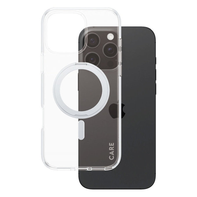 Калъф Kickstand с MagSafe за iPhone 16 Pro Max, Сребристо, CARE