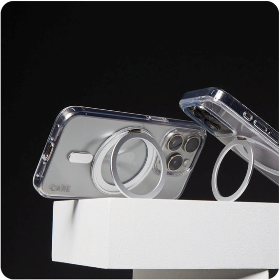 Калъф Kickstand с MagSafe за iPhone 16 Pro Max, Сребристо, CARE